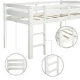 thumbnail image 6 of CITYLE Twin Size Low Loft Bed with Built in Ladder, Wooden Twin Loft Bed for Kids Junior, Full-Length Guardrails, Space Saving Design, No Box Spring Needed, White, 6 of 7