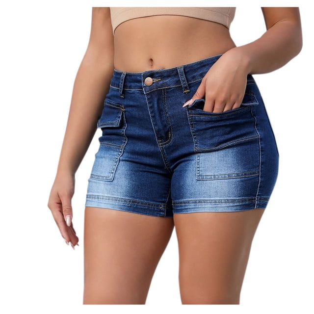 Jean Shorts Mujeres Skinny Stretch High Waist Denim, Casual Y Cómodo Mujeres Shorts Casual