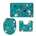 thumbnail image 1 of 3Pcs Set De Alfombras Alfombril De Baño Pick Print Baño Pedestal Tapa Alfombril 3 Macarena Tapicería de tocador antideslizante, 1 of 4