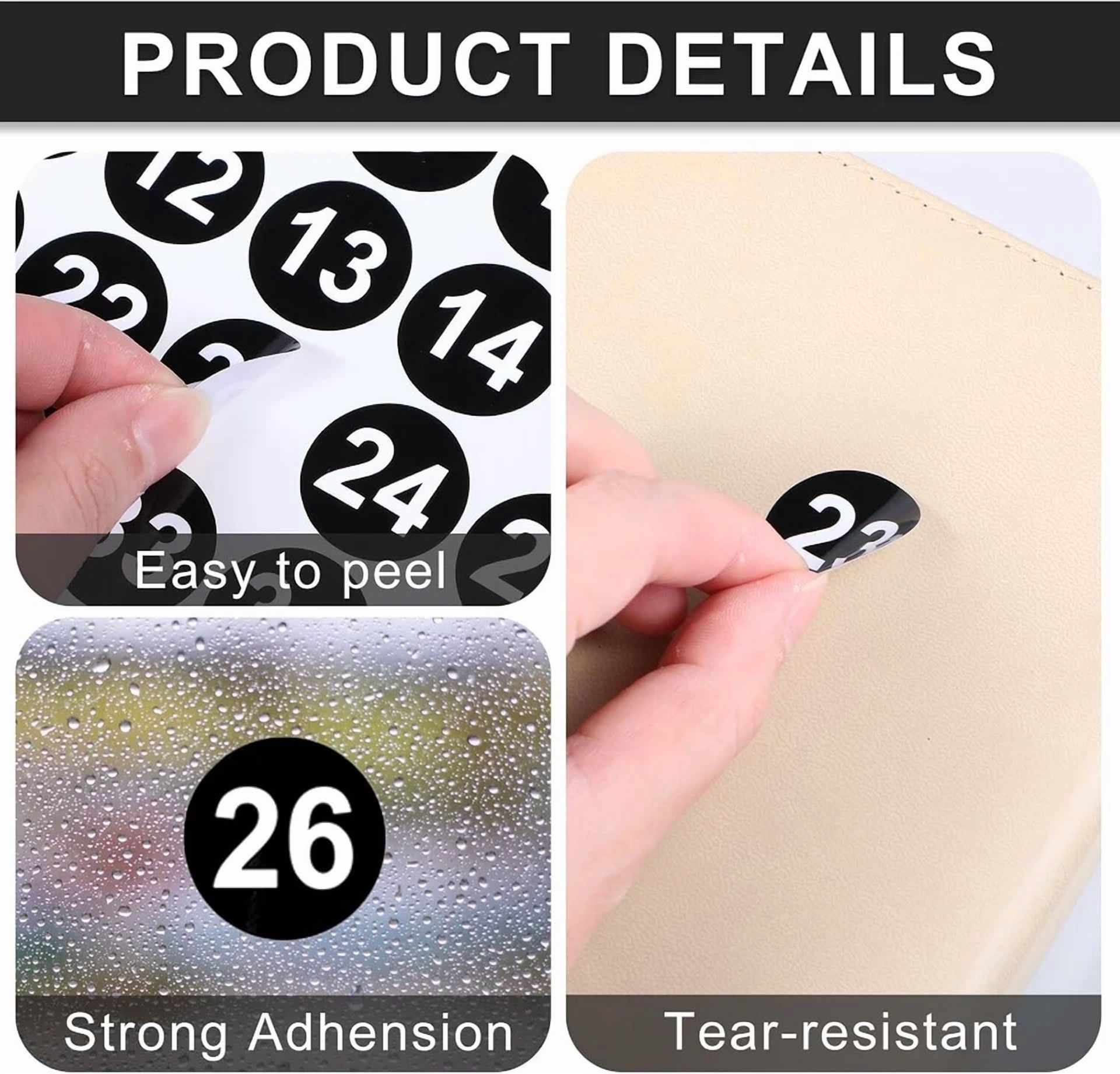 BUTTERFLY- 10 Sheets Small Number Stickers 1-100, Self Adhesive Consecutive Number Labels,