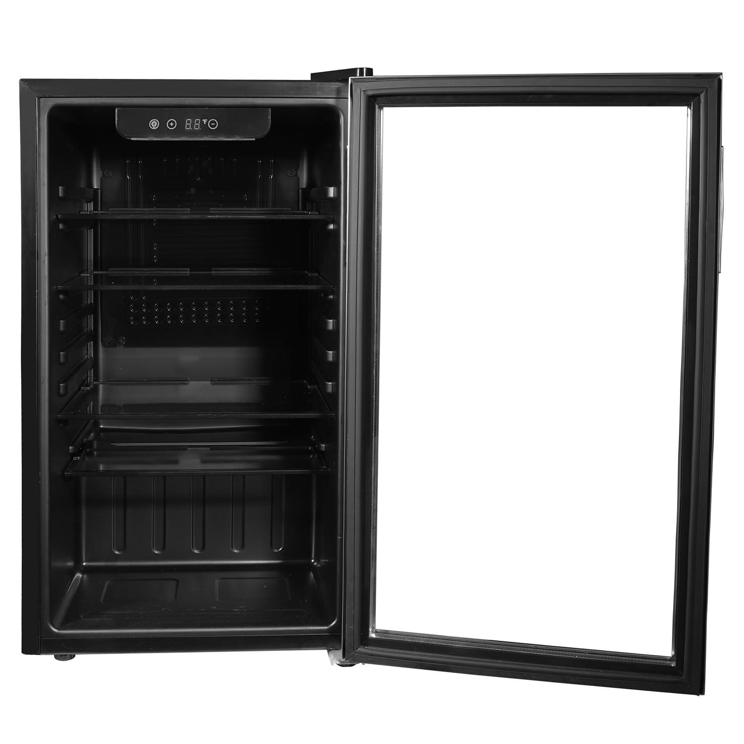 Frigidaire, 3.4 Cu. Ft. Glass Door Compact Refrigerator, Stainless Steel