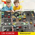 GXXGREAT Kids Play Mat City Road Building Parking Map Waterproof Carpet