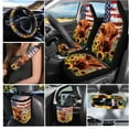 thumbnail image 2 of Uorisanigo Highland Cow US Flag 15 PCS Car Seat Cover Full Set, with Steering Cover Seat Belt Strap Covers Trash Bin Rear View Mirror Covers Coaster Air Vent Storage Holder Car Decor Universal Fit, 2 of 7