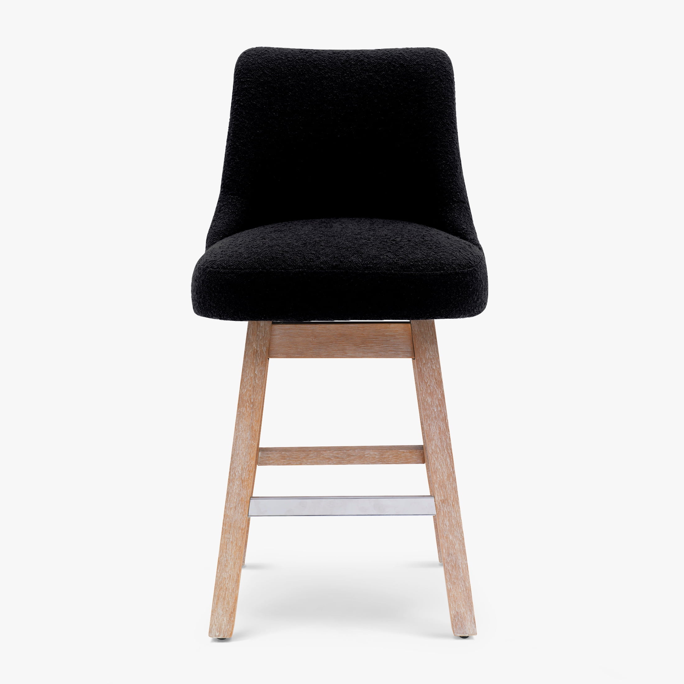 WestinTrends Genevieve 26" Upholstered Swivel Counter Height Bar Stools (Set of 3) , Antique Oak/Black