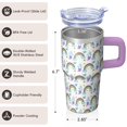 thumbnail image 3 of 20OZ Unicorn Themed Coffee Mug with Handle and Straw Double Wall Stainless Steel Tumbler Insulated Cup for Cold Hot Drinks Great Gifts for Women Mom Friends on Birthday Christmas Thanksgiving, 3 of 6