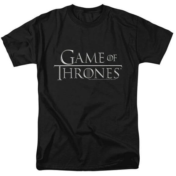 Game of Thrones Chrome Logo Unisex Adult T Shirt (Small) Black