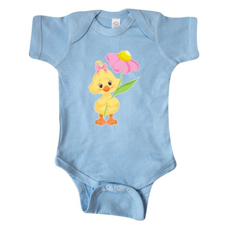 

Inktastic Cute Easter Chick with Pink Flower Gift Baby Boy or Baby Girl Bodysuit