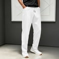 thumbnail image 2 of Gyexs Mens Dress Pants Slim Fit Lightweight Breathable Straight Leg Pants Casual Expandable Waist Suit Pants Spring Summer Clothes White, Szie M, 2 of 5