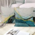 thumbnail image 4 of LAICAIW Marble Pillow Covers 26x26 Inch, Teal and Yellow Marble Texture Modern Decorative Pillow Covers Square Cotton Linen Couch Pillow Cases for Home Decor, Set of 4 (No Insert Included), 4 of 7