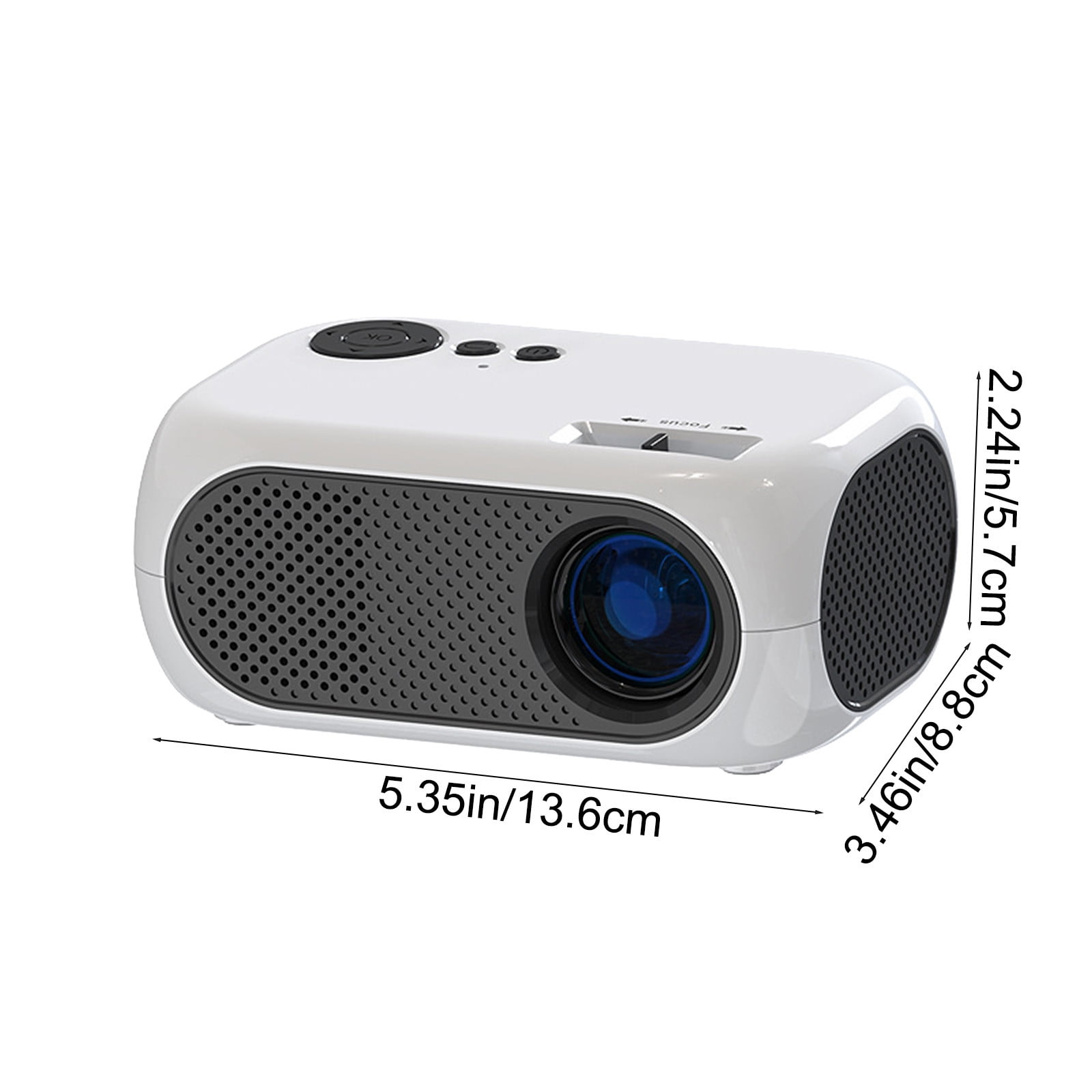 Nkmbld Full HD Portable Mini Projector, Household Portable Projector Supports 1080P Synchronize Smartphone Screen by WiFi/USB Cable for Home Entertainment