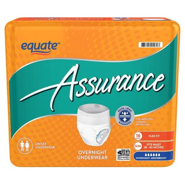 Assurance S M Unisex Overnight Underwear 16ct Walmart Com Walmart Com