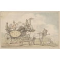 thumbnail image 3 of Thomas Rowlandson 14x11 Black Modern Framed Museum Art Print Titled - A Carriage Party (ca. 1780-1825), 3 of 5