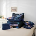 thumbnail image 6 of Manfei Dreamy Glitter Hummingbird 7-Piece Twin Bedding Sets, Bling Lotus Bedding Comforter Set, Stars Starry Sky Reversible Sheet Sets, Lightweight Room Decor, 6 of 8