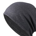 thumbnail image 5 of Slouchy Beanie Stretch Hat Soft Baggy Unisex Loose Hat Chemo Hat Sleep Dark Gray, 5 of 6