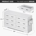 thumbnail image 4 of DEXTRUS 6-Drawer Double Dresser with Power Outlets, Wood Storage Cabinet Chest of Drawers, White, 4 of 9