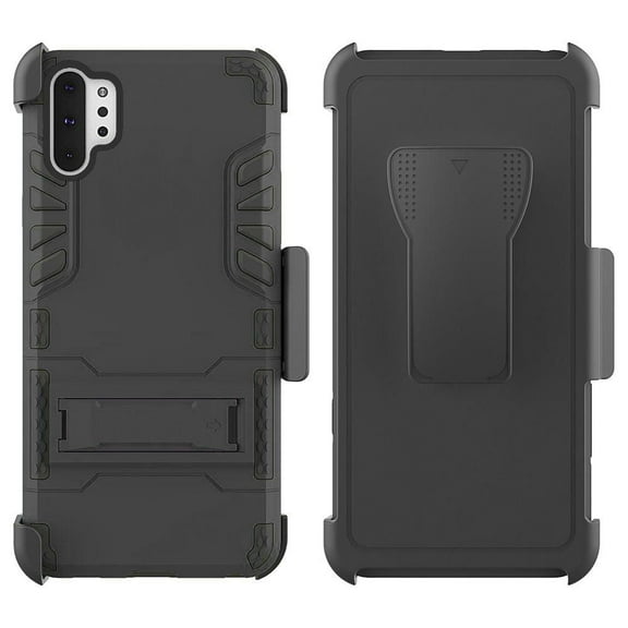 GSA Tough Hybrid Holster Case Kickstand for Samsung Galaxy Note 10 Plus - Black