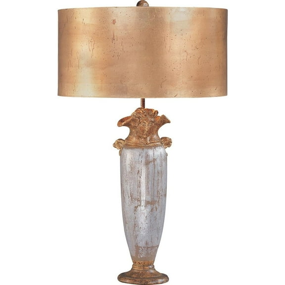 Lucas McKearn Bienville Table Lamp in Gold and Silver with Gold Drum Shade