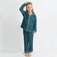 thumbnail image 2 of Ydojg Pajamas For Girls Toddler Boys Winter Long Sleeve Pocket Tops Coat Pants 2Pcs Outfits Clothes Set For Children Clothes Homewear Comfort, 2 of 5