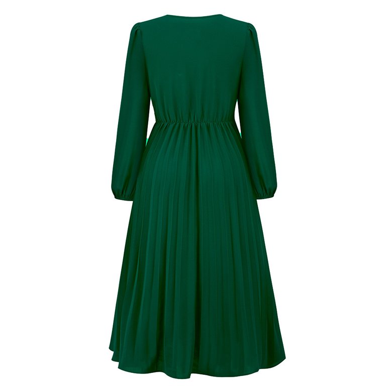 green emerald velvet dress Emerald Green Wool Midi Dress – Handmade Fit & Flare main image 1
