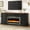 Black, variant on New Heating Electric Fireplace TV Stand with Mantel for TVs Up to 70", Farmhouse Console Cabinet with Cable Management, Walnut TV Cabinet with Drawer and Adjustable Shelves for Living Room, White