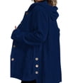 thumbnail image 3 of Chaqueta de Otoño para Mujer con Capucha, Informal, con Botones, Larga, Holgada, de , con Bolsillos. Azul Marino XL, 3 of 7