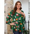 thumbnail image 2 of LATWIIV Tunic Tops for Women 3/4 Sleeve Plus Size Women's Tunics Loose Fit Floral Swing Flare Ladies Blouse for Leggings Flower45 4X, 2 of 7