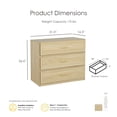thumbnail image 3 of Furniture of America Rivor Modern Wood 3-Drawer Tall Nightstand, Natural, 3 of 17