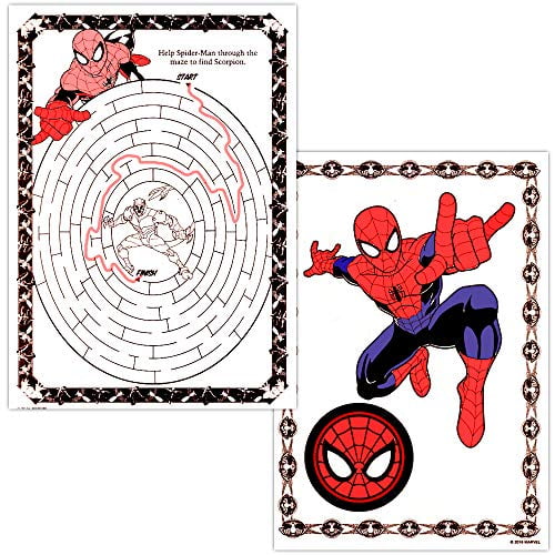 Marvel Spiderman Coloring Book Bundle with Over 300 Bonus Spiderman Stickers  - Walmart.com