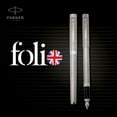 thumbnail image 2 of Parker Folio Stainless Steel Chrome Trim Fountain Pen with 1 Ink Cartridge, 2 of 6