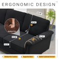 thumbnail image 6 of Vcatnet Sofas and Couches,3 Seater Comfy Couch with Deep Seats,71 " Modern Indoor Upholstered Sofa for Living Room,Small Space,Black, 6 of 8