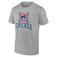 thumbnail image 2 of Men's Heather Gray Chicago Cubs Fastball T-Shirt, 2 of 3