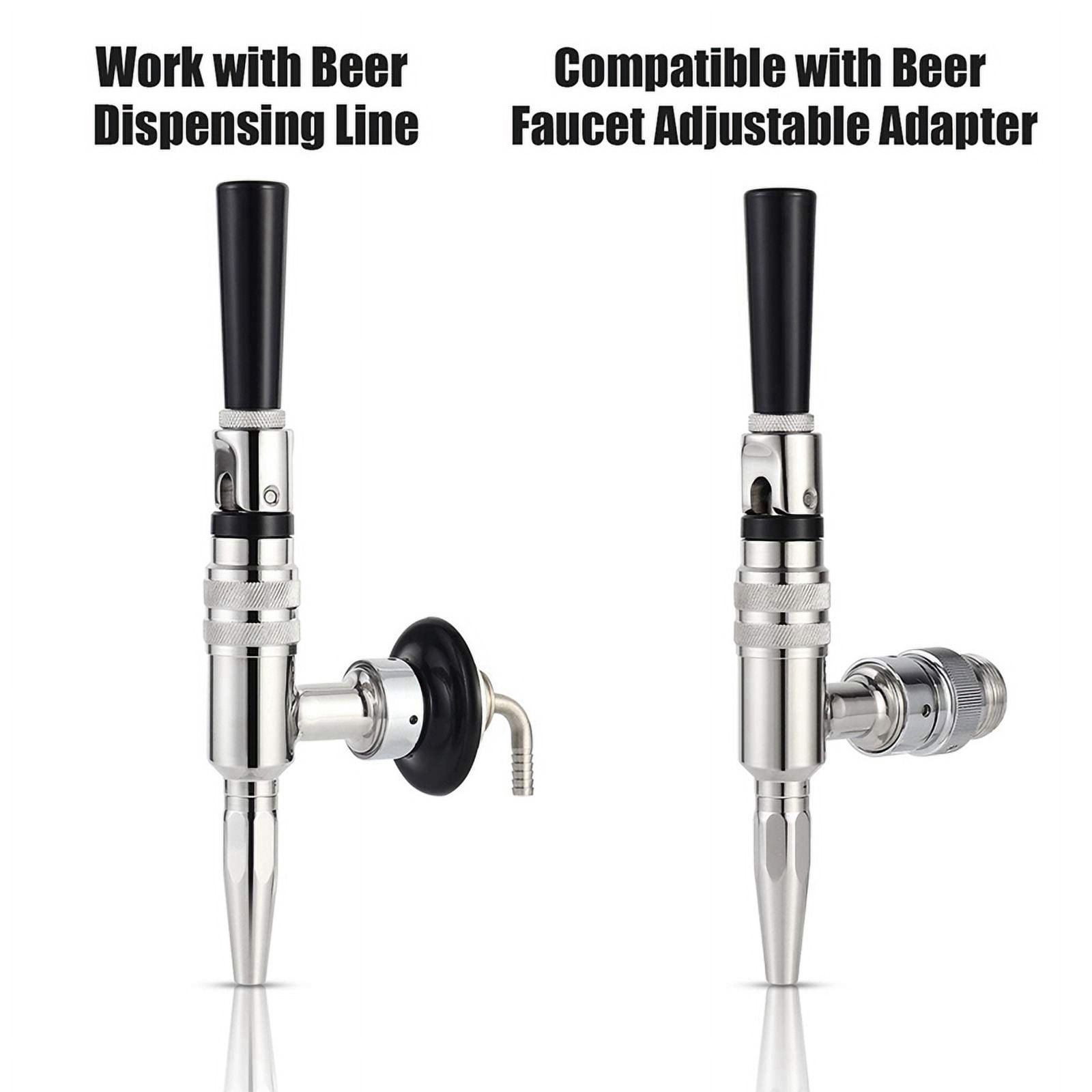 2X Stout Beer Coffee Faucet Stainless Steel Nitrogen Keg Draft Faucet, Homebrew Cold Brew Kegerator Beer Tower Tap