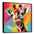 thumbnail image 2 of Designart "Pop Art Giraffe Portrait in Colorful Style II" Animals Framed Wall Art - Traditional Colorful Giraffe Bedroom Framed Canvas Wall Art, 2 of 6