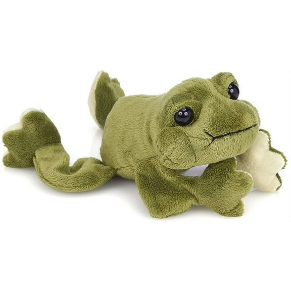 Bearington Frank Jr. Frog Plush Stuffed Animal - 8" Soft Realistic Green Frog Plush Toy with Soft Fur for Kids - Toad Plushie - Cuddly Companion Gift for Toddlers and Animal Lovers