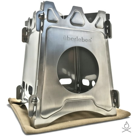 The Survival Stove Überleben Stōker | Bushcraft Flatpack Twig Stove | 304 Stainless Steel | Camping/ Backpacking/ Survival ()
