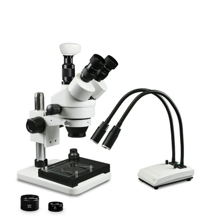 Vision Scientific VS-1FZ-IHL20-5N-MS Trinocular Zoom Stereo  0.7x—4.5x Zoom  3.5x—90x Magnification  LED Gooseneck Dual Light  5.0MP Digital Eyepiece Camera  Mechanical Stage with Glass Stage Plate price history on PriceWatchPro