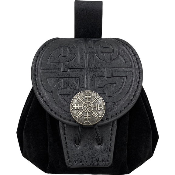 Hangable Coin Purse Medieval Belt Bag Steampunk Dice Bag Vintage Belt Pouch for Men Women Black