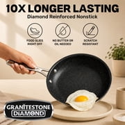 Granitestone 20 Pc Complete Pots and Pans Set Non Stick, Pot and Pan Set Cookware Set with Deep Frying Pan and Bakeware, Non Stick Pots and Pan Set with Utensils, Oven/Dishwasher Safe, Black