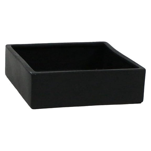 Black Ceramic Vase - 10" Square Planter - Modern Floral Container - Tabletop Decor - Terrarium Pot - Home Accent - 1 Piece