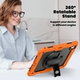 thumbnail image 4 of For iPad Pro 13 inch Case 2024 (M4), 360 Rotating Shockproof Cover with Stand, Screen Protector, Shoulder Strap, Orange, 4 of 7