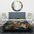thumbnail image 3 of Designart "Teal Yellow Abstract Fractal composition Melodies II" Modern Bedding Covert Set - Fractals Teal Abstract Bed Set With 1 Sham, 3 of 6