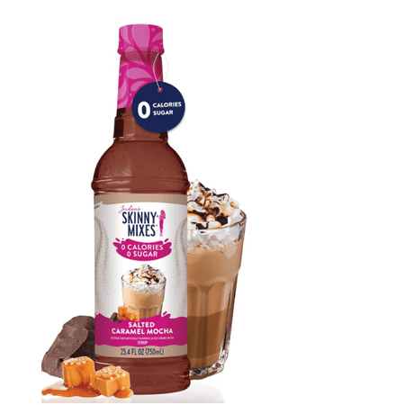 Skinny Mixes Skinny Syrups Sugar Free Coffee Syrup, Salted Caramel Mocha Flavor, 25.4 Fl Oz, 1 Pack