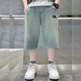 thumbnail image 6 of Boys Denim Shorts Casual Baggy Pocket Jean Shorts Boys Fashion Teen 11-12 Years Boys Shorts Cute&nbsp;Boy&nbsp;Clothing, 6 of 9