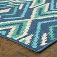 thumbnail image 5 of HomeRoots 2' X 8' Blue and Ivory Geometric Stain Resistant Indoor Outdoor Area Rug, 5 of 10