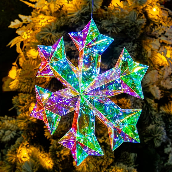 10-inch Christmas Snowflake Light - Outdoor Waterproof Christmas Light, Super Bright Colors, with Timer, Perfect for Outdoor Family Gatherings and Wall Decoration.