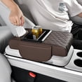 thumbnail image 1 of Car Center Console Cover, PU Leather Armrest Cushion Organizer with Double Cup Holder and Storage Box, 1 of 7