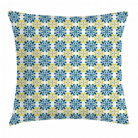 Spanish Throw Pillow Cushion Cover Traditional Portuguese Tiles