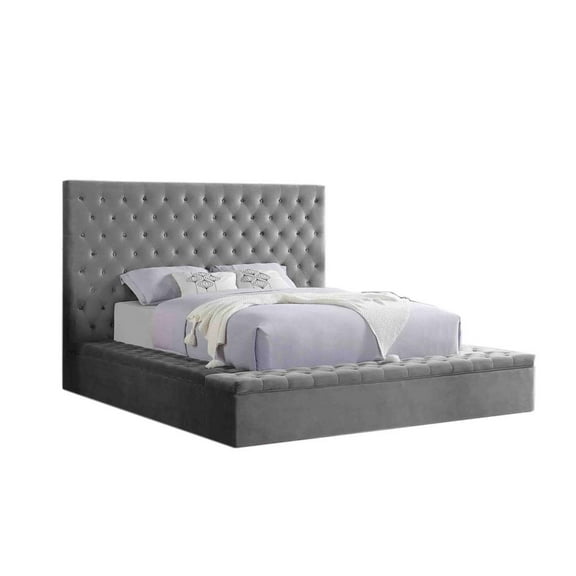 Best Master Furniture Cierra Platform California King Bed with Storage in Gray