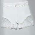 thumbnail image 4 of Womens White Seamless Boyshort Panties No Show Underwear with Lace Trim, Full Coverage Comfort Fit Mid Rise,Size M, 4 of 4