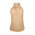 thumbnail image 3 of HAJWOH Women's Halter Neck Cotton Tank Tops Solid Color Sleeveless Casual Streetwear Summer Fashion Tunic Cami Shirts, 3 of 6